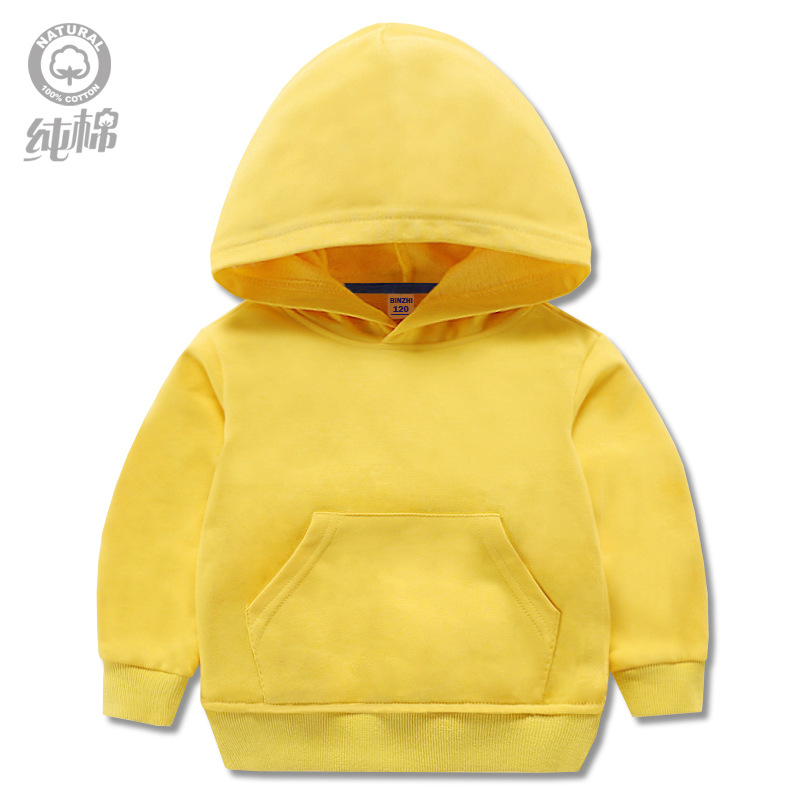 Picture of Autumn new children's clothing children's solid color hooded vests boys and girls long sleeve hoodie jacket coat a generation of hair