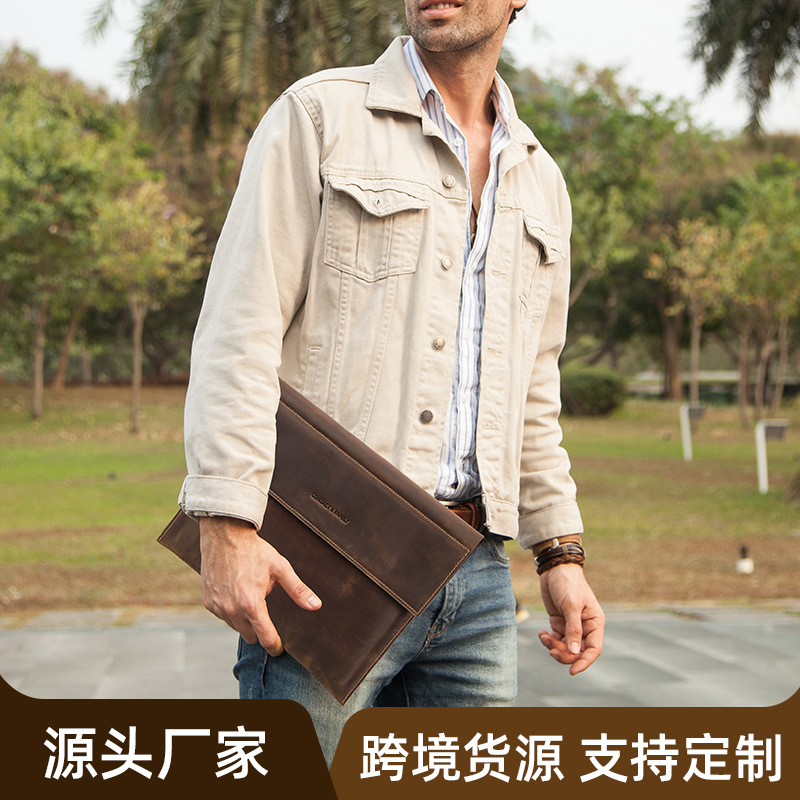 Picture of Suitable for macbook pro14 leather protective case magnetic buckle apple laptop 13.3 inch liner bag