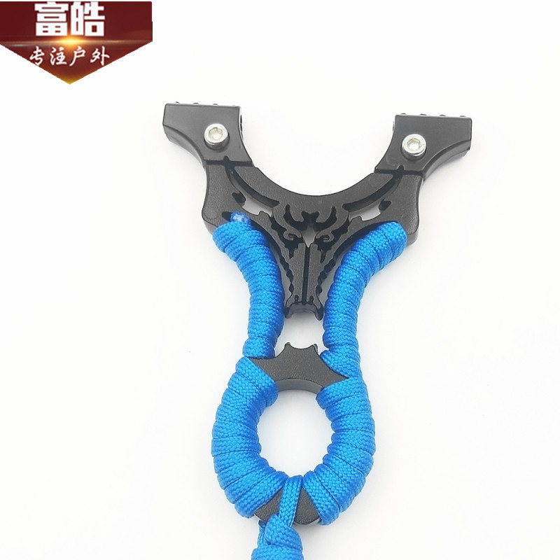 Picture of Alloy Flat Leather Wolverine Slingshot Clip-Free Aiming Point Pressure Slingshot Adult Outdoor Stall Running Volume Wholesale