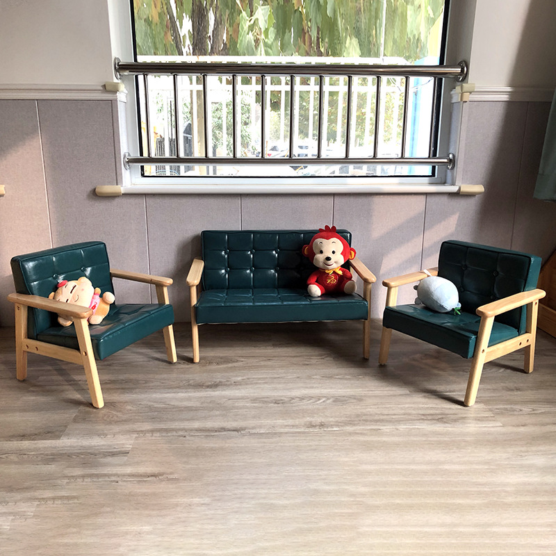 Picture of Children's Room Wooden Infant Garden Cute Reading Corner Photography Small Sofa Baby Stool Training Course Seat Mini