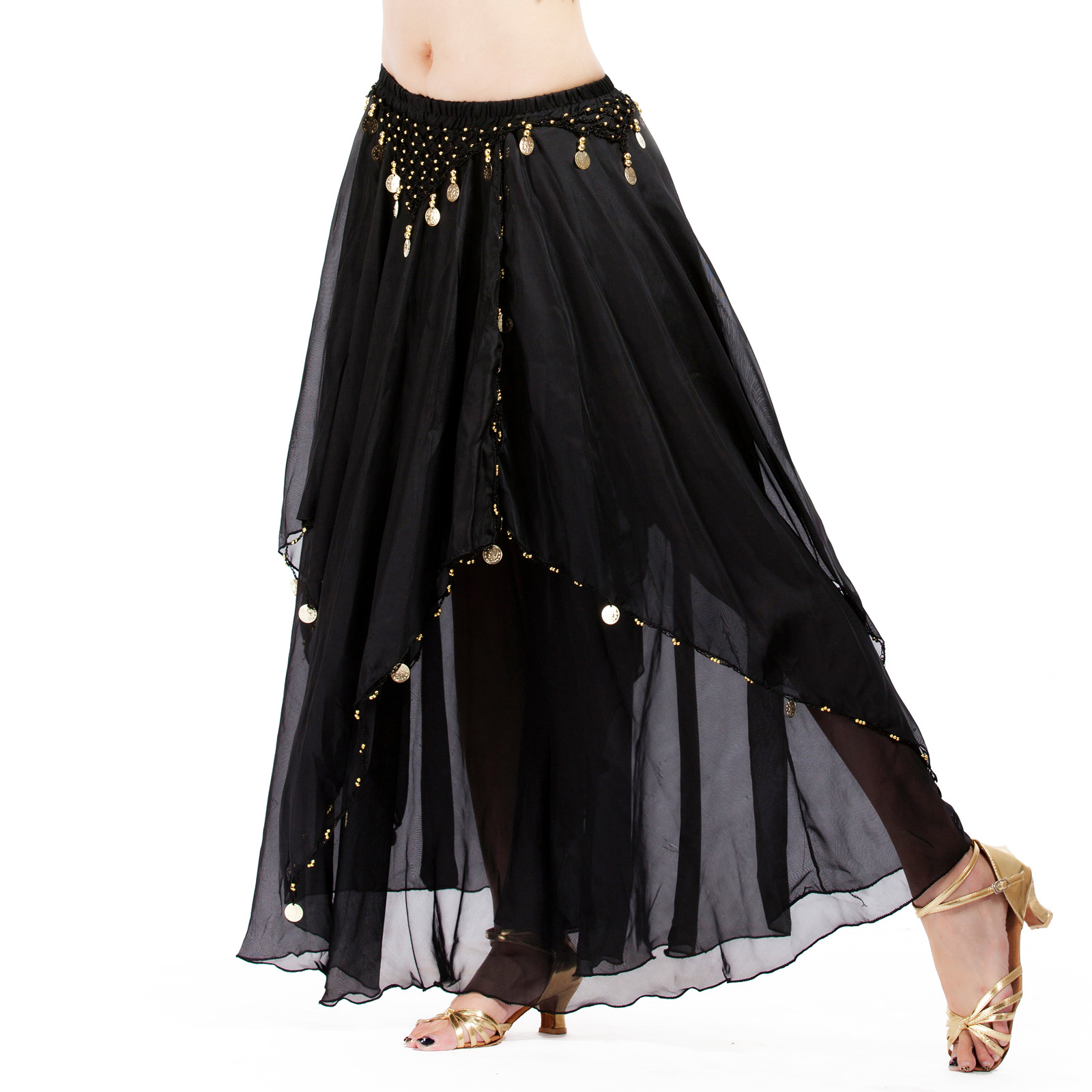 Picture of Less cloth chiffon long gauze skirt selection quality affordable belly dance skirt source factory primary supply
