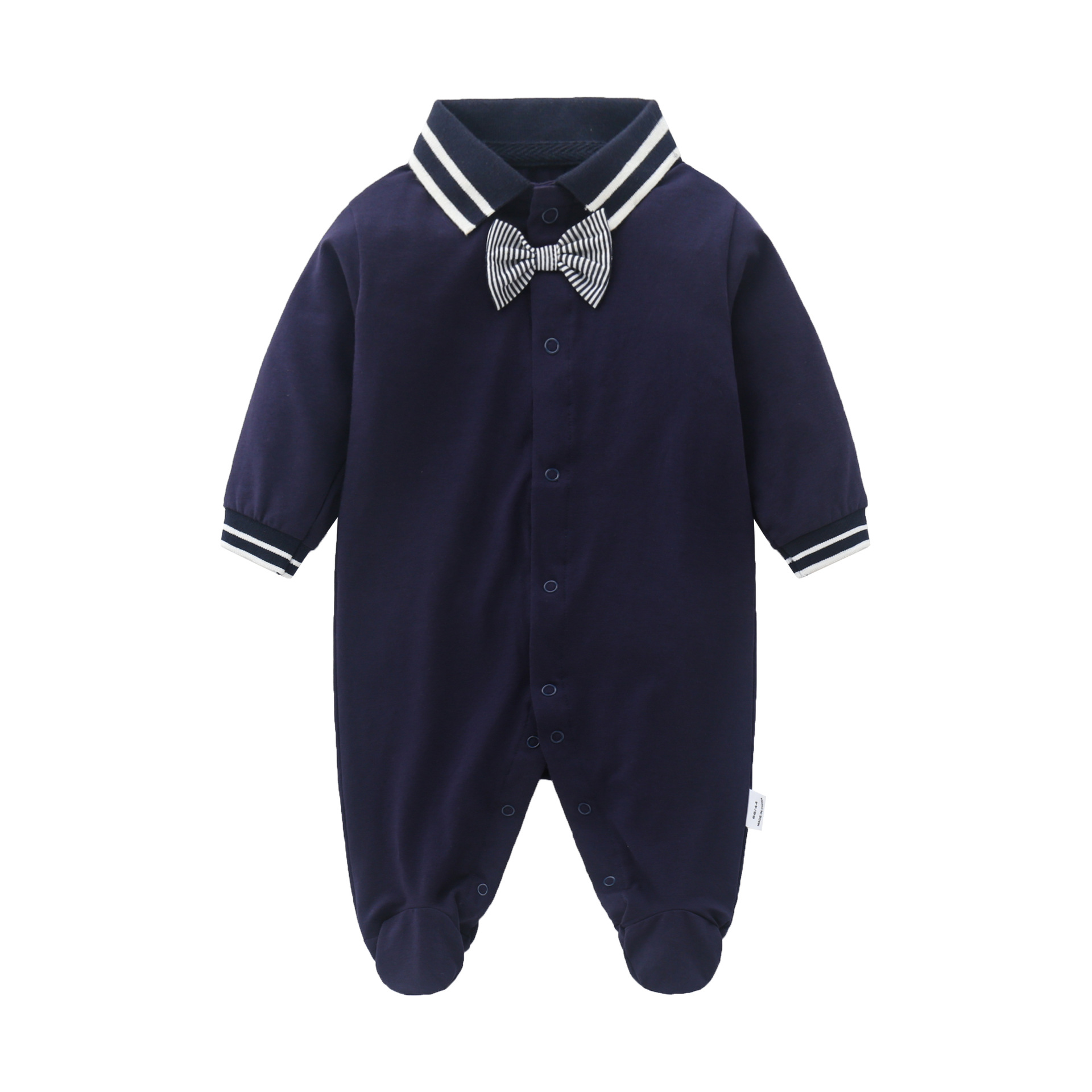 Picture of Autumn and winter baby jumpsuit feet-wrapped long-sleeved gentleman polo collar baby jumpsuit baby fart-wrapped climbing suit