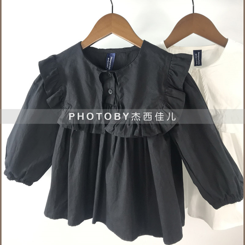 Picture of 2024 Children's Clothing 2023 Korean Style Spring and Autumn Parity Coat Western Style Loose Ruffled Mother and Women's Long Sleeve Doll Shirt