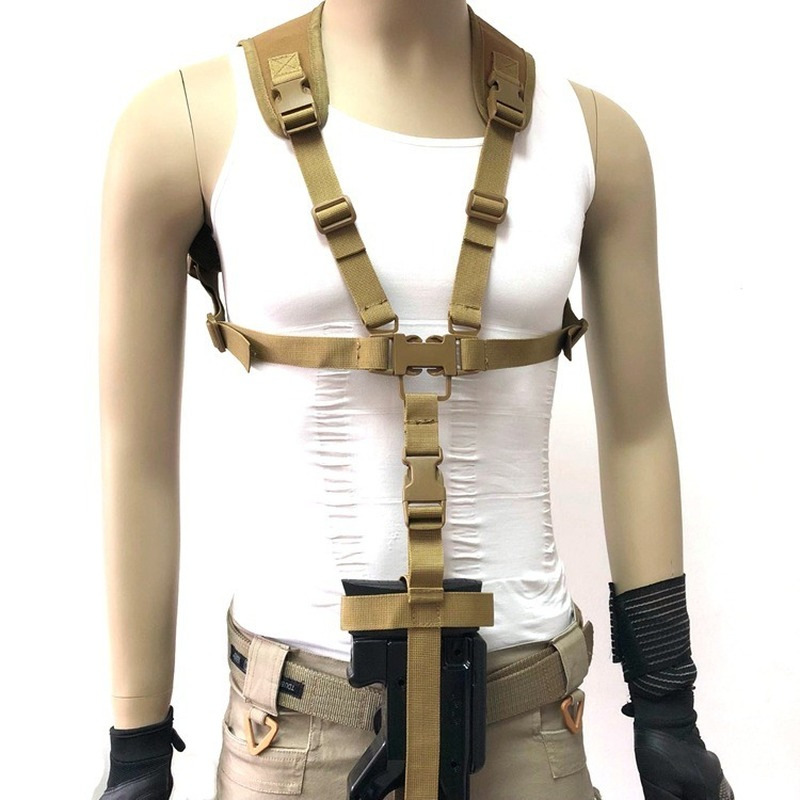 Outdoor multi-functional tactical vest hanging belt P90 hanging weight gun rope professional sports safety rope