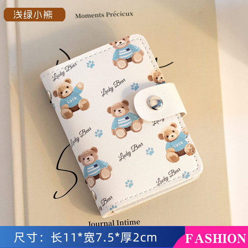 Picture of Cute Cartoon Card Bag Women's Buckle Large Capacity Multi-Card Slot Ultra-thin Small Men's Card Clamp Bag Driver's License Card Cover