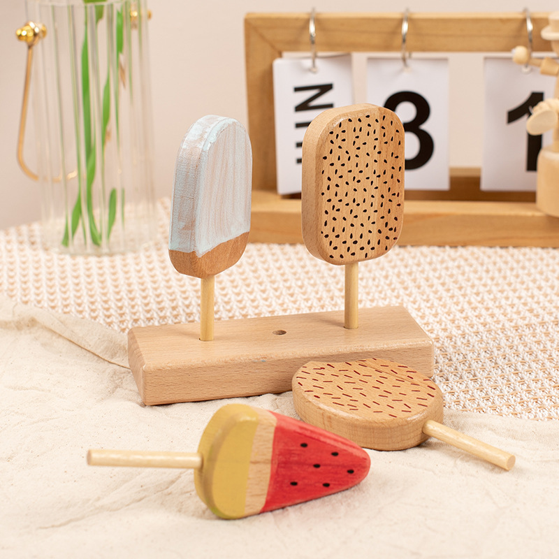 Picture of New Beech Ice Cream Donut Ice Cream Ice Popsicle Egg Che Che Che Le Kitchen Play House Wooden Toy Gift