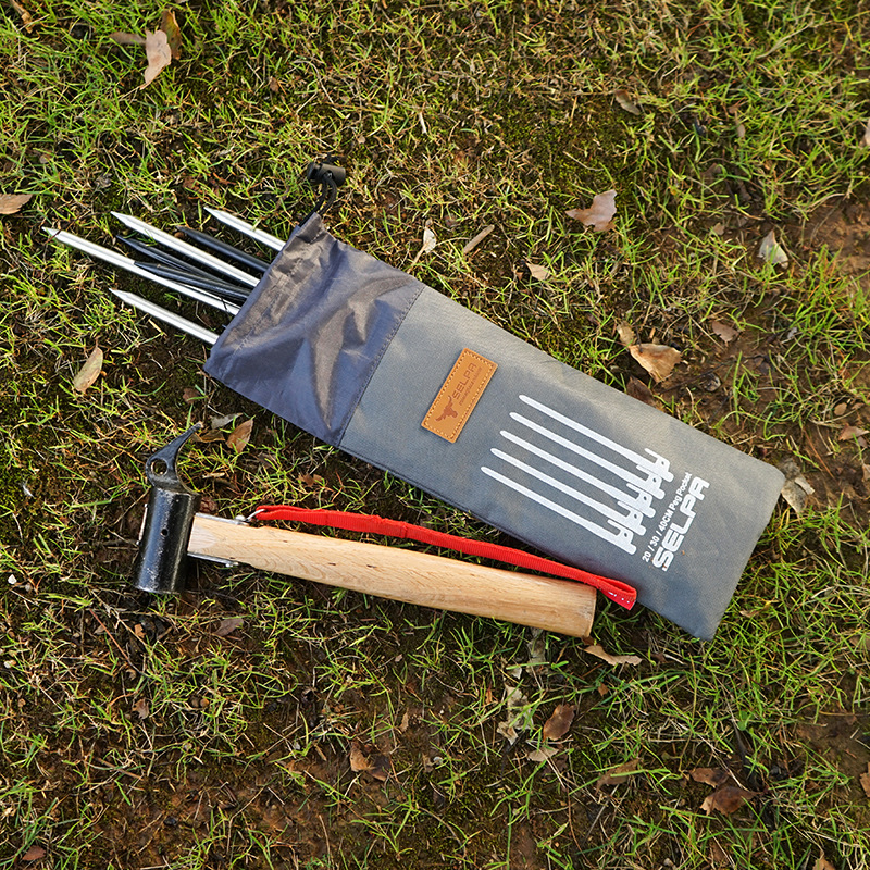 Picture of Exported to South Korea Extra Long 40cm Ground Nail Bag Outdoor Camping Style Ground Nail Storage Camping Style Tool Bag Oxford Cloth Cosmetics Bag