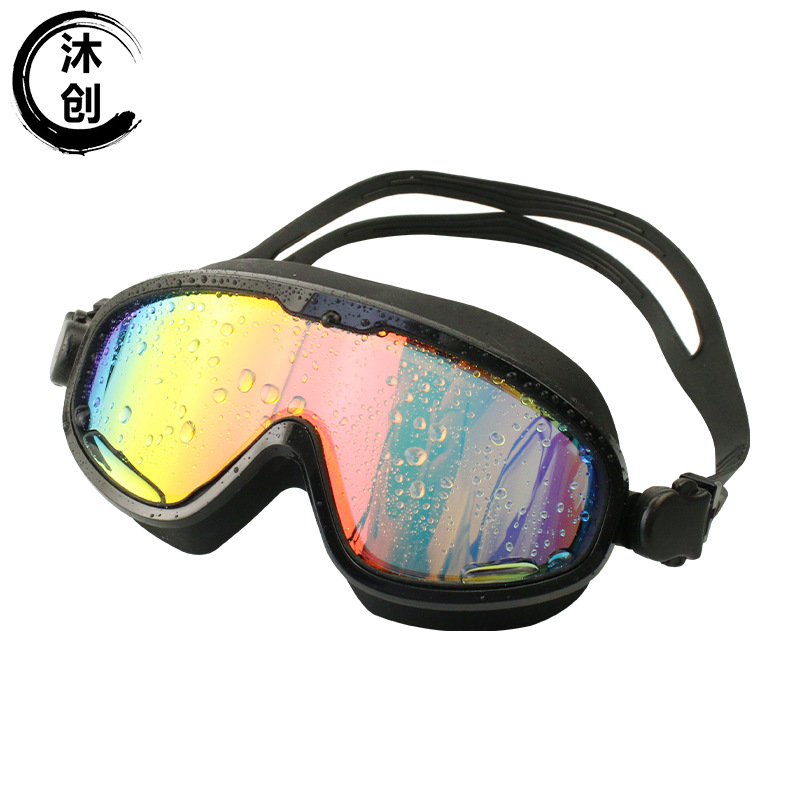 Picture of Large-Frame Swimming Goggles One-Piece Silicone Swimming Goggles Adult Waterproof and Anti-Fog Swimming Goggles Hd One-Piece Swimming Goggles