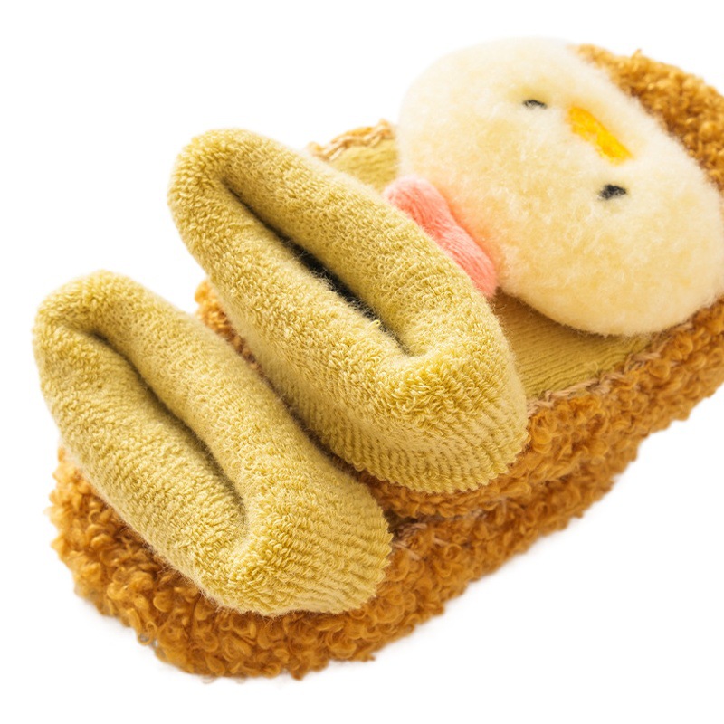 Baby floor socks autumn and winter non-slip baby toddler shoes thickened fleece-lined Terry warm cool cartoon cute newborn