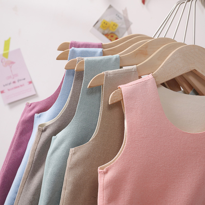 Picture of Children's thermal patch vest boys and girls belly protection double-sided velvet waistcoat baby autumn and winter seamless inner wear sleeveless base