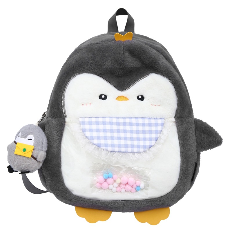 Picture of Plush cute cartoon doll penguin doll shoulder bag children's fashion fashion shoulder back a replacement