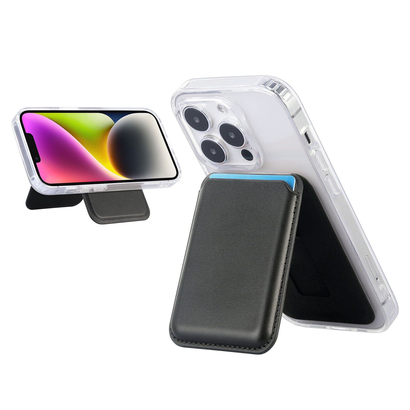 Picture of Suitable for Iphone16 Strong Magnetic Magsafe Card Holder Official Color Number Multi-Functional Bracket Storage Wallet Holder