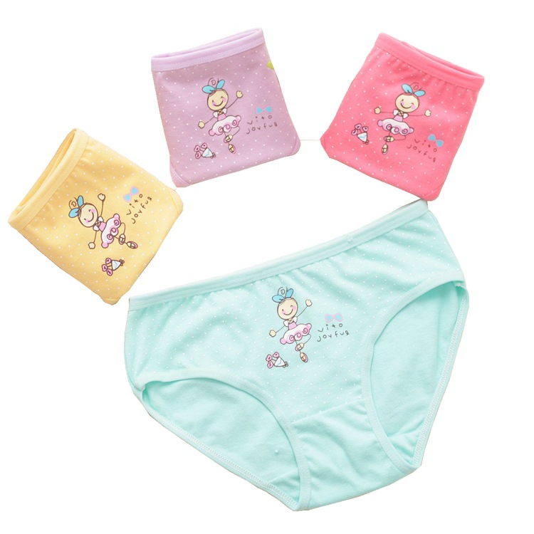 Picture of New candy color 95% cotton children's underwear girls briefs cartoon printed children's underwear wholesale