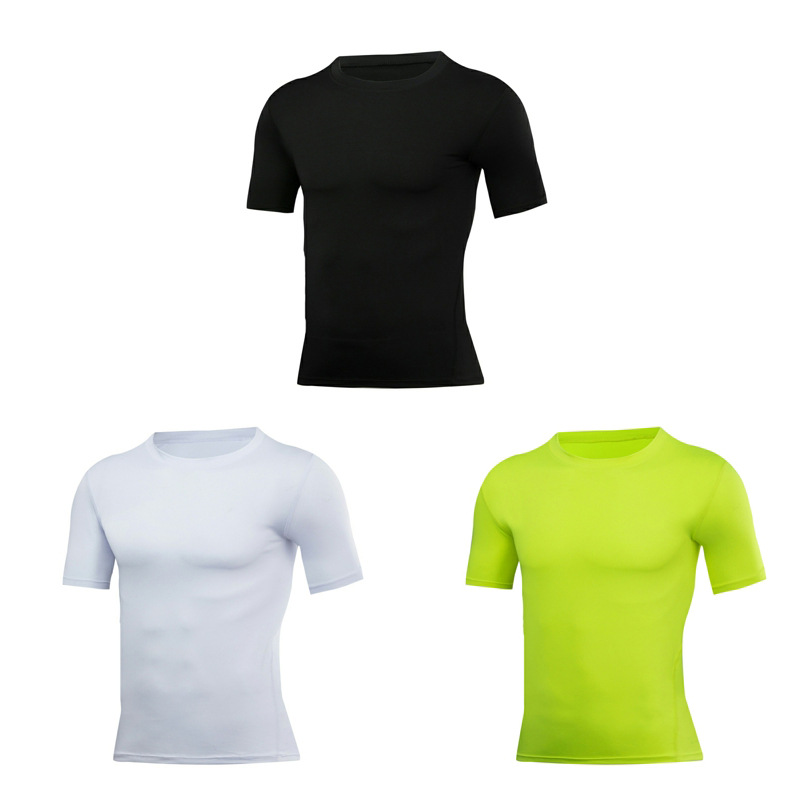 Picture of Outdoor tights men's sports top training suit quick-drying T-shirt breathable basketball fitness compression short-sleeved training suit