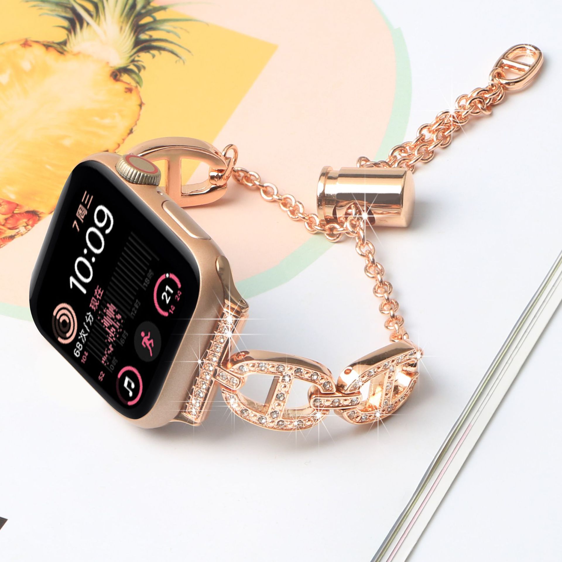 Picture of For Apple Watch Strap Metal Diamond appleiwatch109 Women Adjustable Chain Thin Strap Cross-border Wholesale