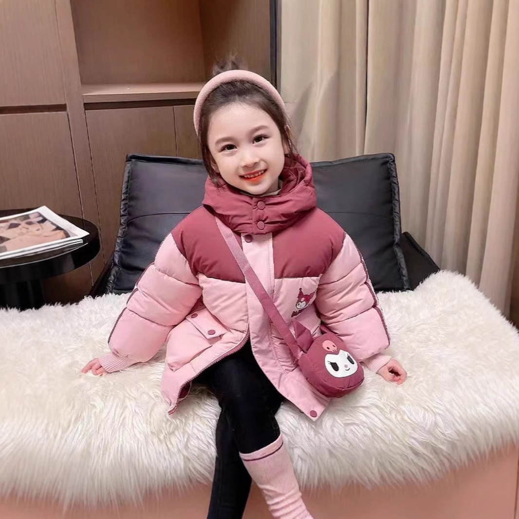 Picture of Baby Girl's Kulomi Foreign Style Coat Autumn and Winter New Style Girl's fleece-lined Thickened Cotton-padded Coat Warm Hooded Cotton-padded Coat Trendy