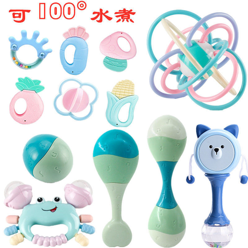 Hand Rattle Baby Toy 0-1 Year Old Tooth Gel Boiled Baby Newborn Rattle Early Education Children Soothing Early Education