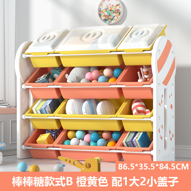 Picture of Children's Toy Storage Rack with Lid Baby Picture Book Bookshelf Organizer Box Multi-layer Storage Shelf Artifact Locker