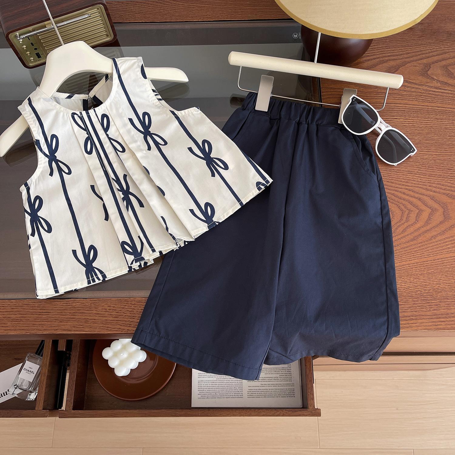 Girls Suit Summer Dress 2025 New Summer Style Little Girl Sleeveless New Chinese Style Casual Fashionable Two-Piece Set