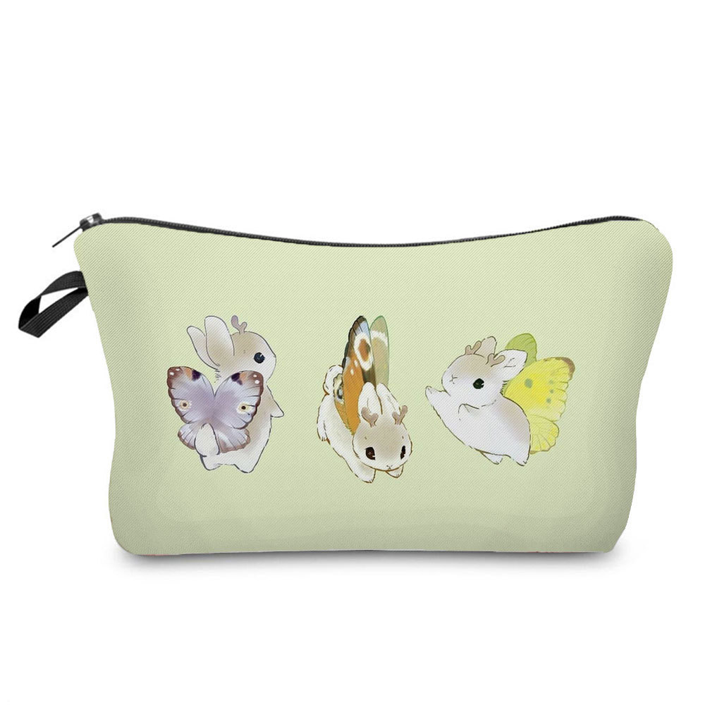 Picture of Trendy cartoon new rabbit printed cosmetic bag fashionable cute drop-resistant storage bag large capacity wash bag