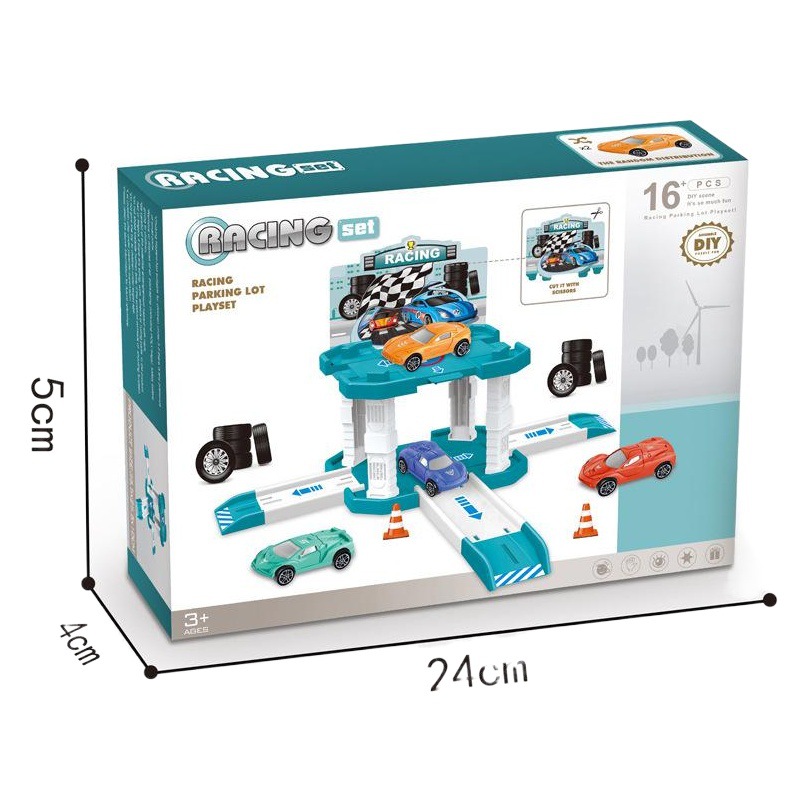 Factory wholesale new children assembled three-dimensional parking lot atmospheric rail car car model suit boy toys