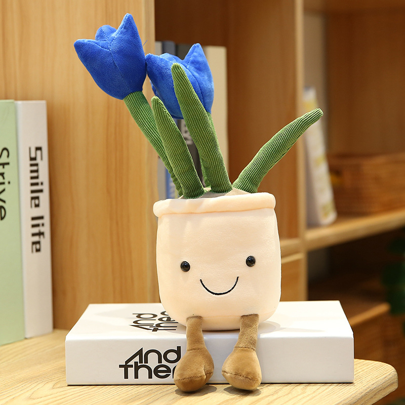 Picture of Mushroom Fleshy Tulip Green Plant Potted Plant Ornaments Cloth Doll Amazon Plush Toy Doll Cross Border Doll
