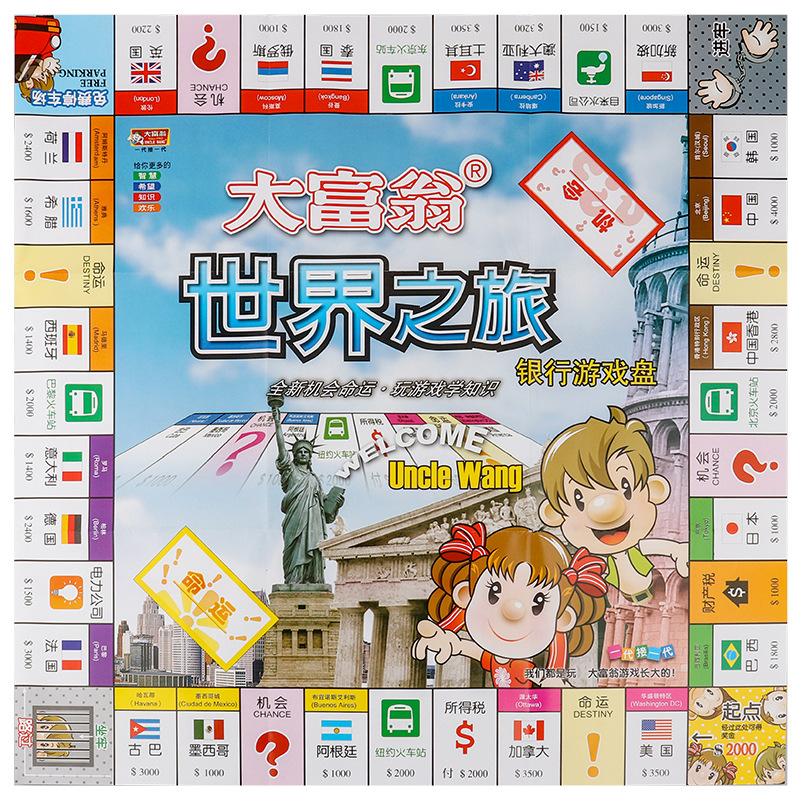 Picture of Genuine Monopoly Bronze Series Board Games Chess World Tour China Tour Board Games Adult Children Students