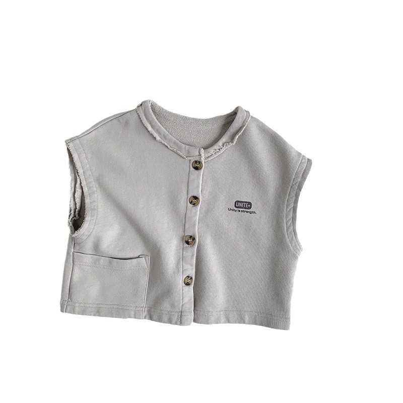 Picture of Simple and Trendy ~ Boys and Girls Vest 2025 Spring New Versatile Korean Style Sleeveless Jacket for Babies Aged 3-4-5 Children's Wholesale