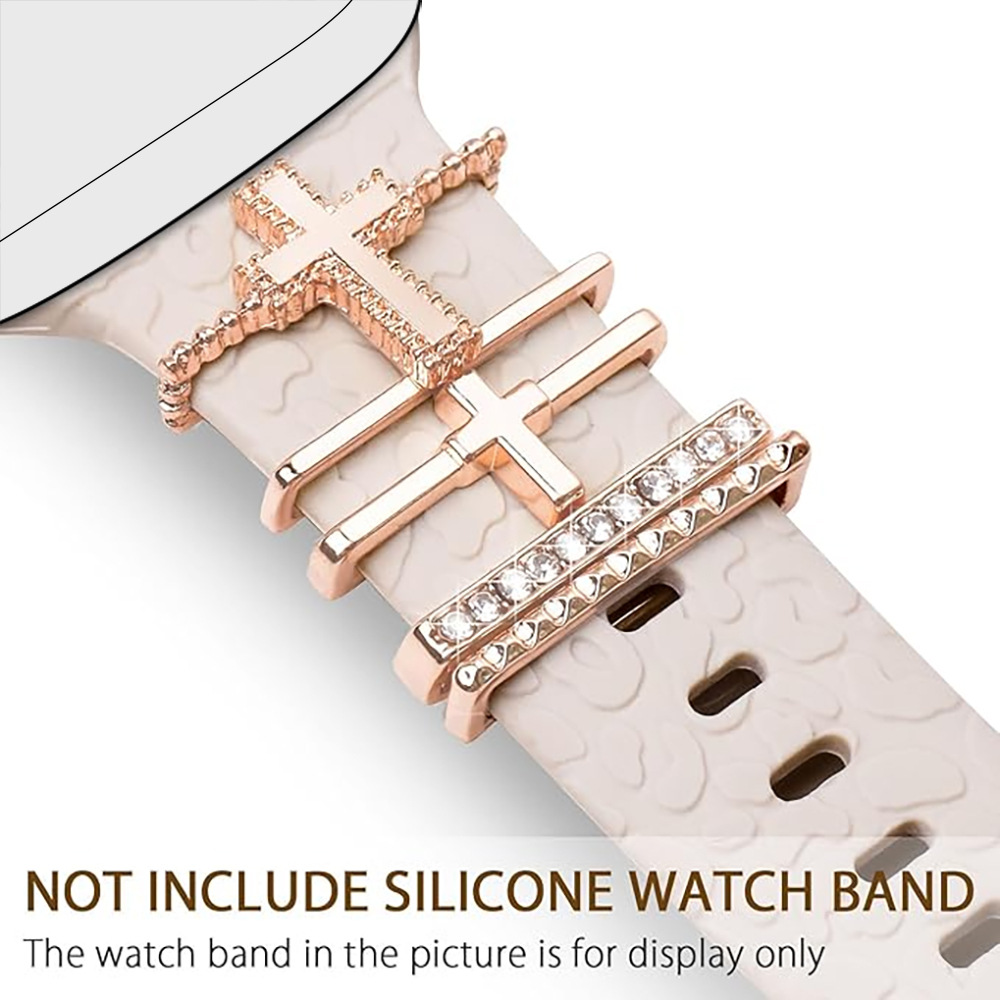 Picture of Apple Watch Watch Universal Silicone Strap Cross Decorative Ring for Apple Watch