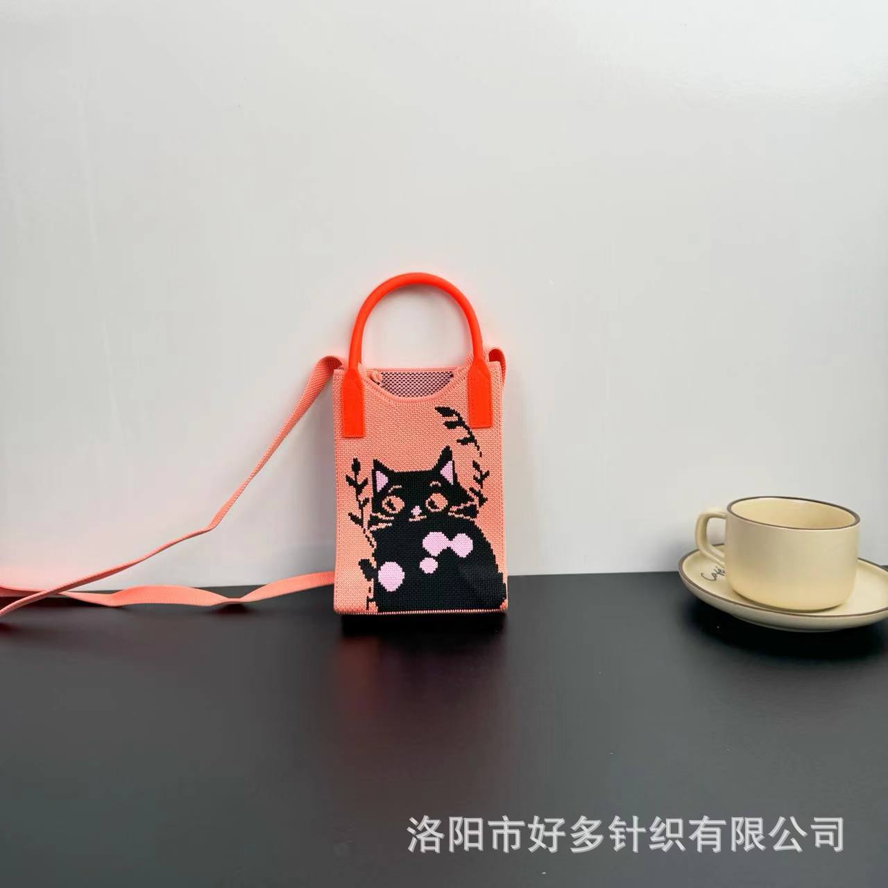 Picture of Advanced Sense Ins Mobile Phone Bag New Cartoon Knitted Bag Dopamine Niche All-match Crossbody Shoulder Bag Handbag