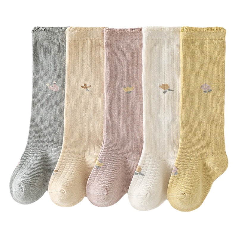 2022 autumn children's high stockings baby stockings Baby Cotton Spring and Autumn loose mouth newborn leg socks