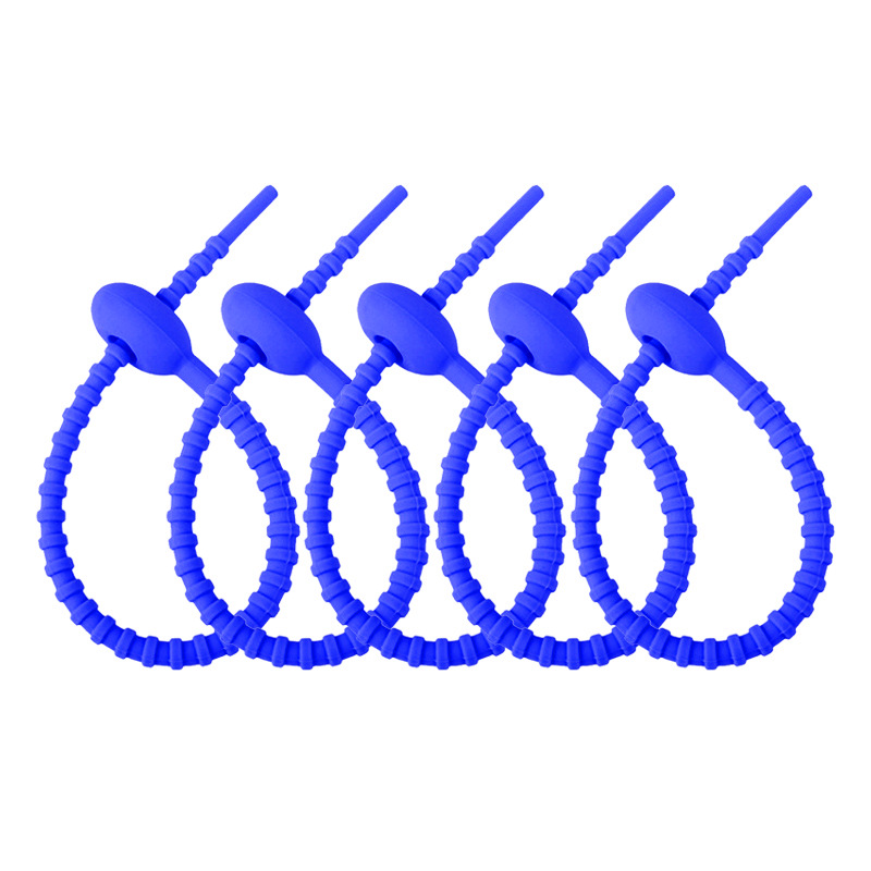 Picture of 215mm color silicone cable tie DIY jewelry pendant chattering blind box doll lanyard data cable storage winder