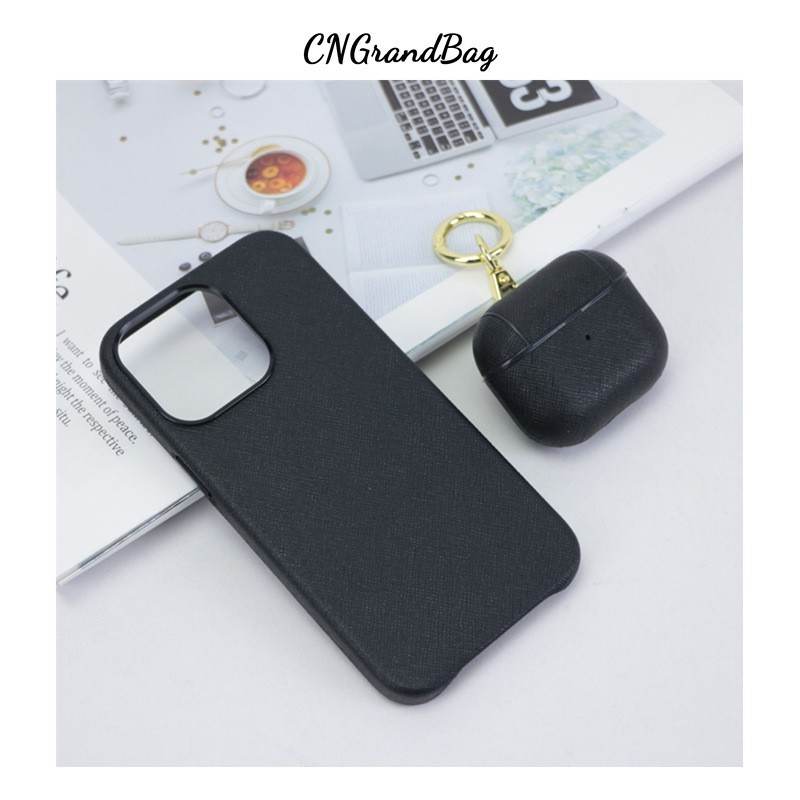Picture of Gift suit leather Apple 12 13 14 15 phone case + earphone protective cover Airpods1/2/3/Pro