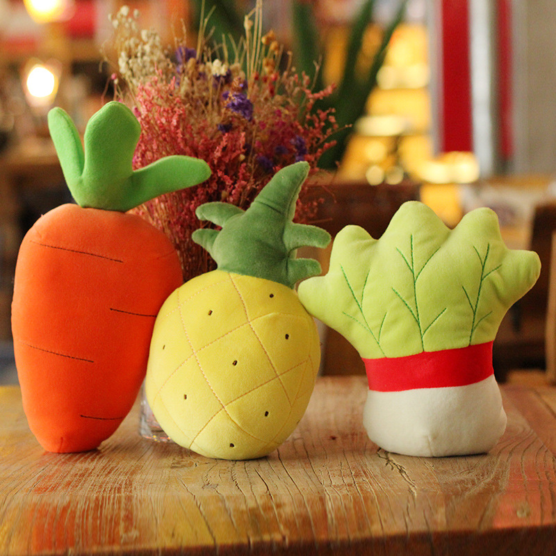 Picture of 20cm down Cotton Fruit and Vegetable Pillow Wedding Throwing Children's Gift Doll Stuffed Toy Wholesale