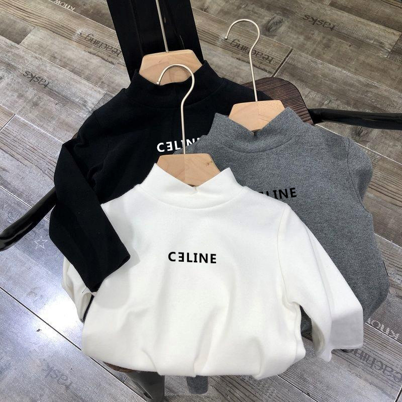Picture of German velvet children's versatile high collar warm bottoming shirt autumn and winter children's clothing fun cute small and medium-sized children's long sleeve T-shirt top