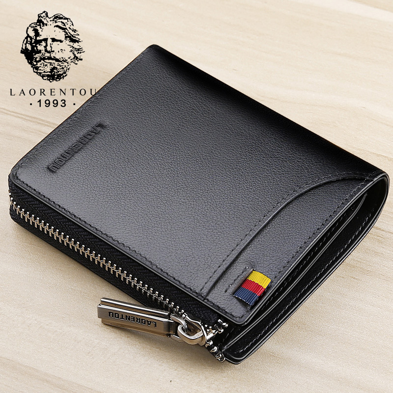 Picture of Genuine Leather Wallet Men's Short Wallet Simple Top Layer Cowhide Ticket Clip Fashionable Youth