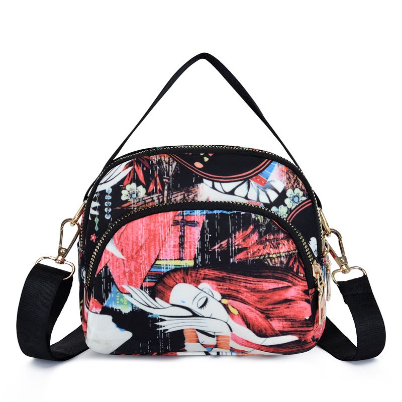 Picture of New Style Printed Shoulder Bag Fashionable Women's Shopping Handbag Lightweight Water-repellent Nylon Cloth Bag Casual Crossbody Bag