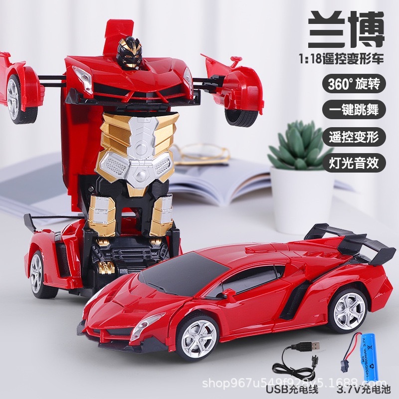 Picture of Gesture sensing one-key deformation remote control car charger electric car robot King Kong racing children's toy car generation