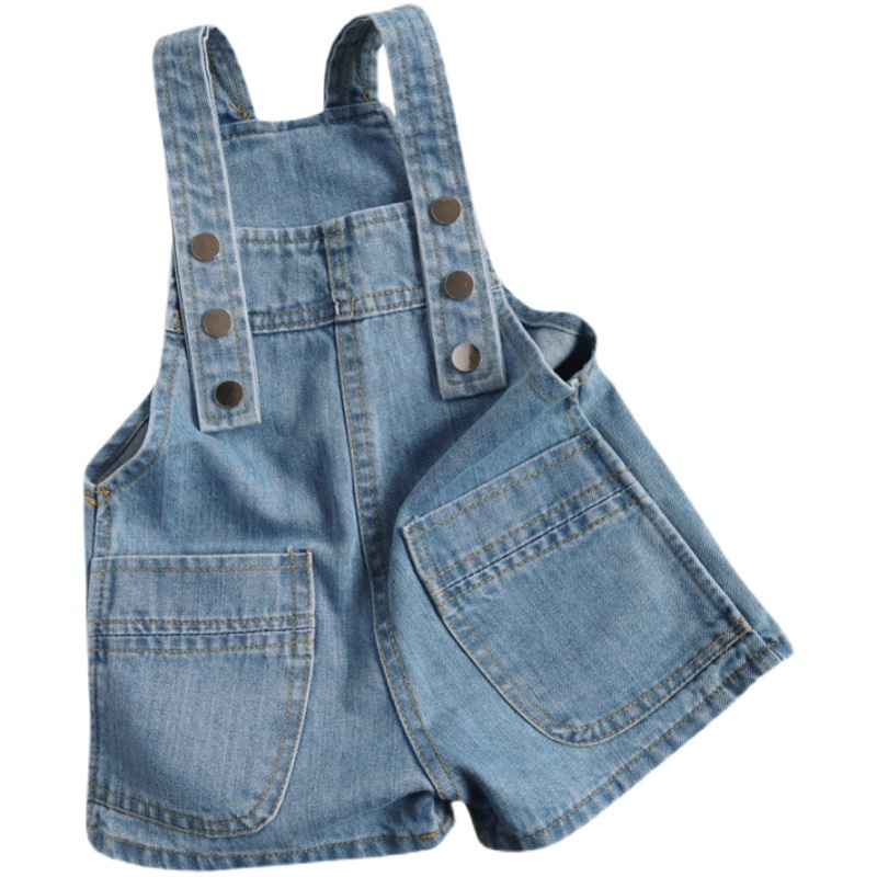 Girls Overalls 2024 Summer New Popular Denim Shorts Kidsren's Clothing Baby Girl Denim Overalls Summer
