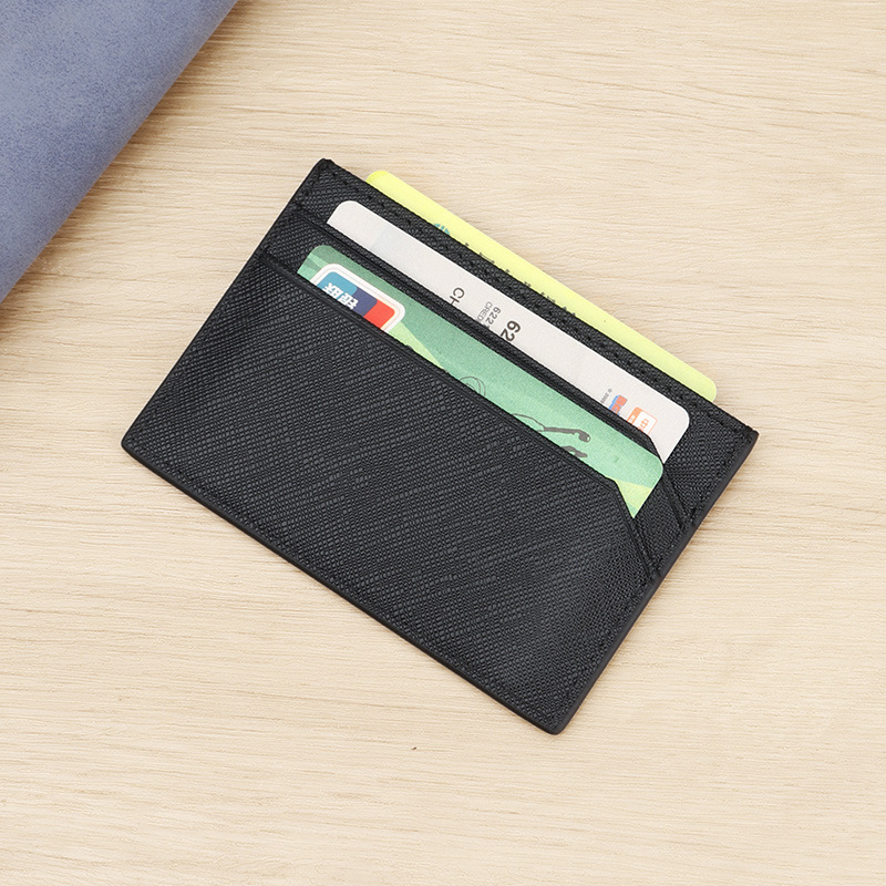 in stock wholesale saffiano leather card bag leather card holder simple business hotel membership card 8139