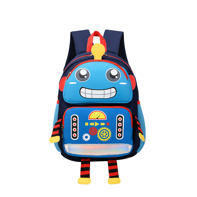 Picture of Children's trendy large-capacity schoolbag boys and girls kindergarten anti-loss bag 2-6 years old super cute robot schoolbag