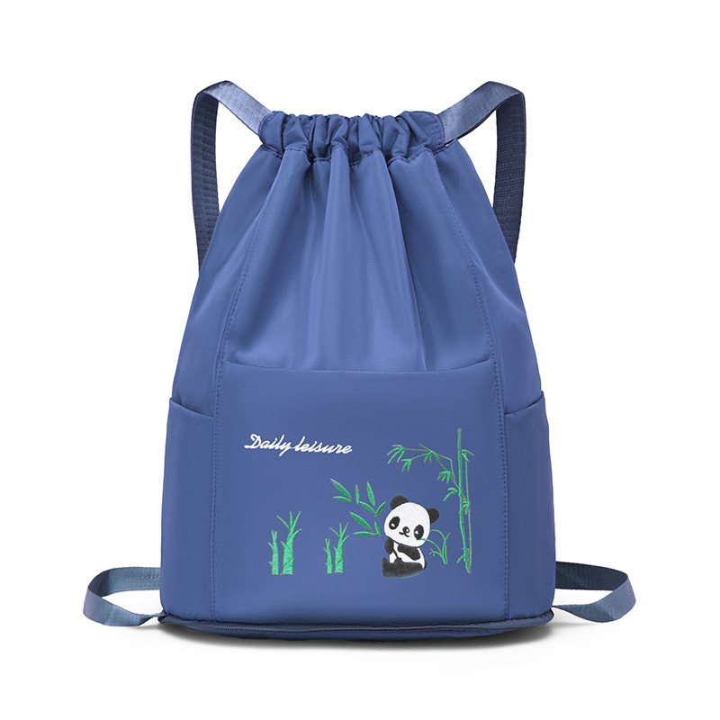 Picture of Drawstring Girdle Portable Foldable Large Capacity Embroidery Bag Backpack Dry and Wet Separate Bag Portable Shopping Bag