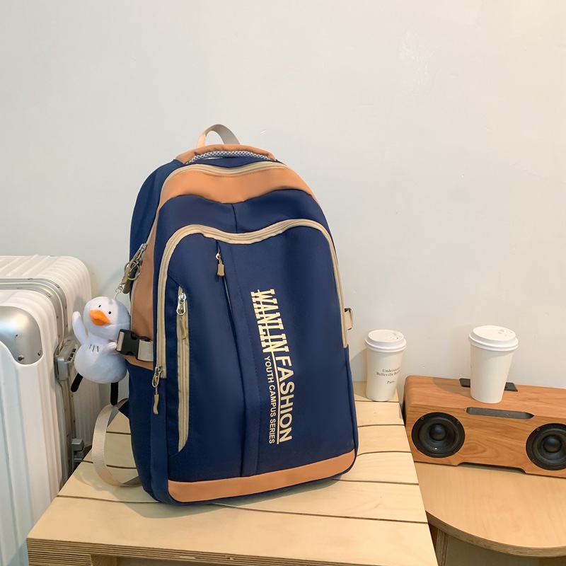 Picture of Schoolbag Girls College Students High School Junior High School Students Travel Backpack Primary School Students Weight Reduction Backpack Boys Large Capacity