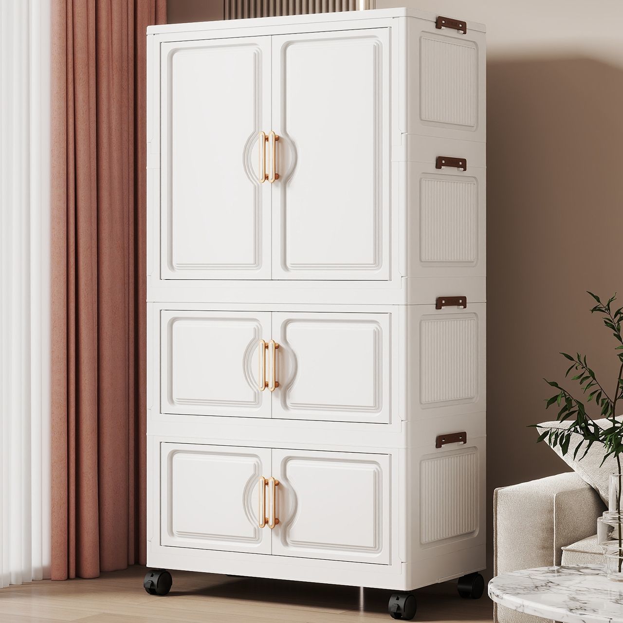 Installation-free storage box folding household toy storage cabinet storage cabinet snack cabinet laundry organizer ultra