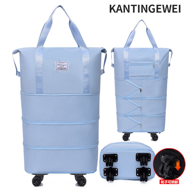 Picture of Large Capacity travel bag double-layer extended universal detachable wheel short trip cover trolley Oxford fitness anti-bag