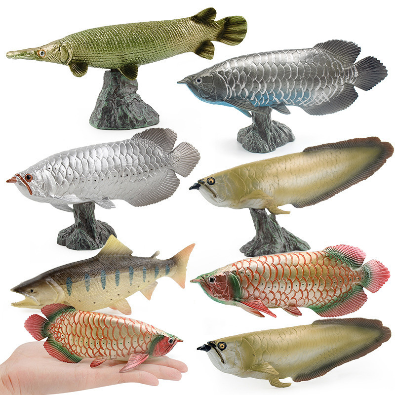 Cross-border Solid Static Simulation Marine Animal Model Plastic Ornaments Red Dragon Blue Dragon Fish Golden Dragon Silver Dragon Fish Toy