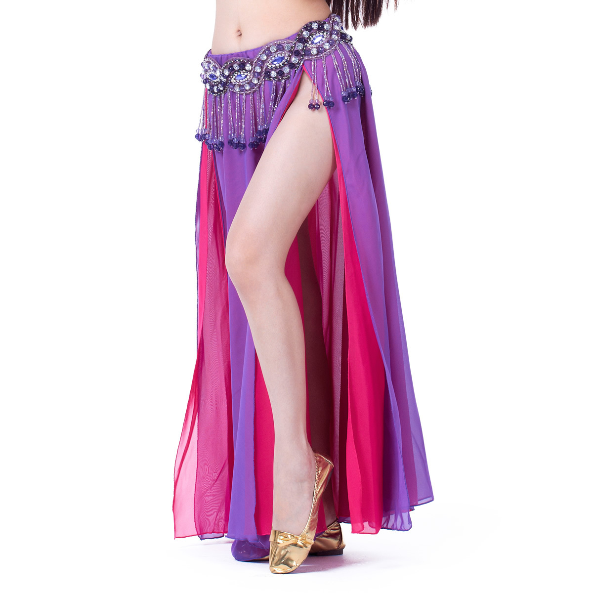 Picture of Double Split Chiffon Dress Belly Dance Sexy Dress Dance Dress Belly Dance Stage Performance Dress