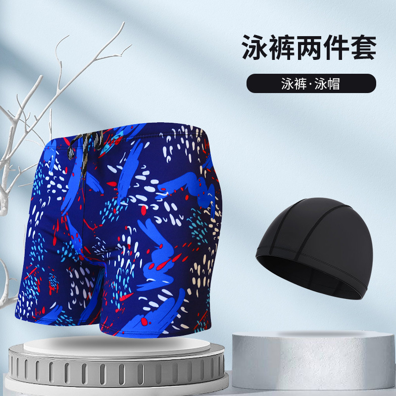 Picture of Explosions swimming trunks adult men's plus size anti-embarrassment boxer men's printing beach hot spring swimming trunks factory wholesale