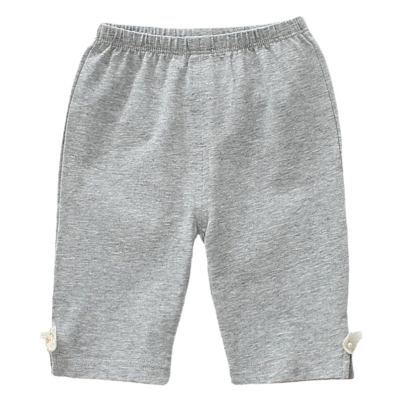 2025 New Summer 0-3 Years Old Girls' Thin Leggings Cropped Pants with Open Crotch for Girls