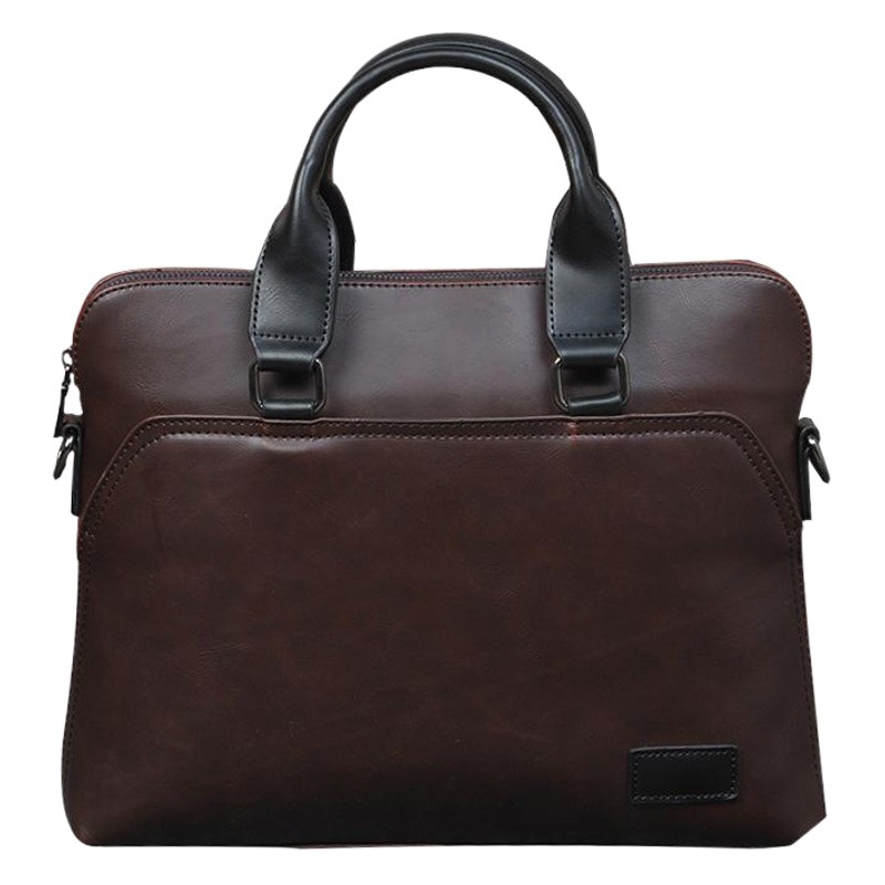 Men's Shoulder Bag Korean Style Casual Satchel Crossbody Bag Trendyy Computer Bag Pu Men's Bag Crazy Horse Leather Crossbody